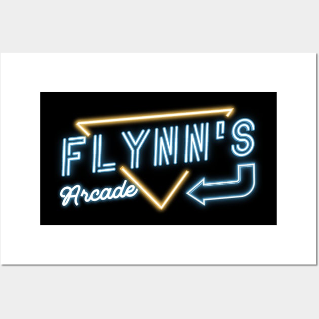 Flynn's Arcade - neon sign logo Wall Art by BodinStreet